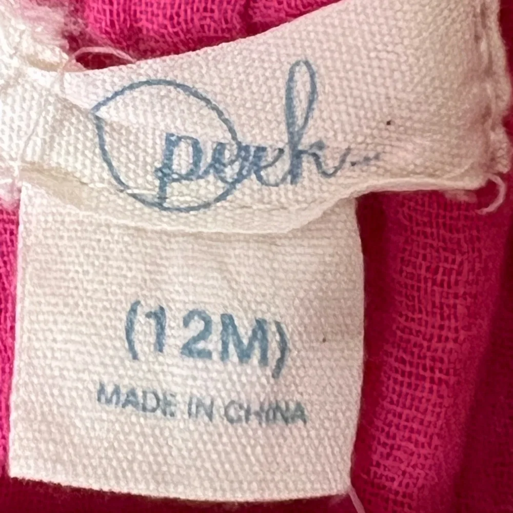 Pink Ruffled Kids Jumpsuit with Butterfly Accents size 12 month NWOT